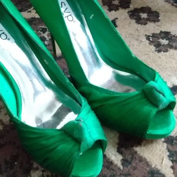Green rsvp high heels leather sole - Picture 3 of 3